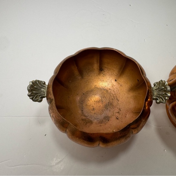 Vintage 70s Venetian Copper Morton Parker Sugar Creamer Cottagecore Farmhouse - Picture 9 of 14